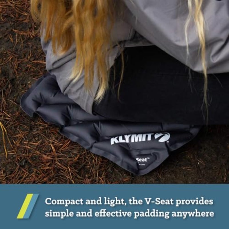 V Seat, Lightweight Inflatable Travel Cushion, Best for Camping, Bleachers, or Glassing Pad, Gray, one size - Image 5