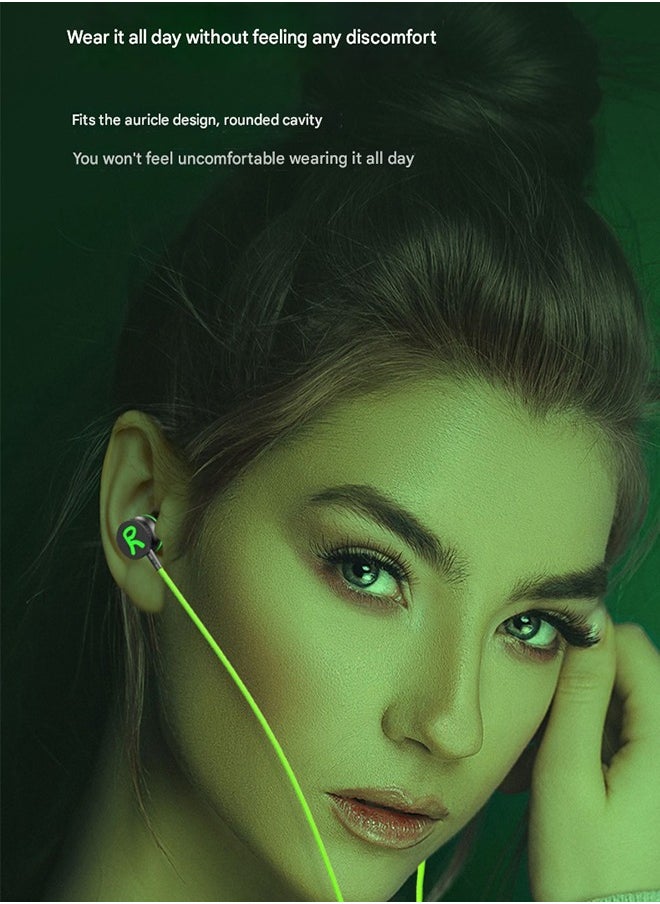 MHD - Metal Magnetic Wired In-Ear Gaming Elbow Earphones Type-C Interface Green - Image 1