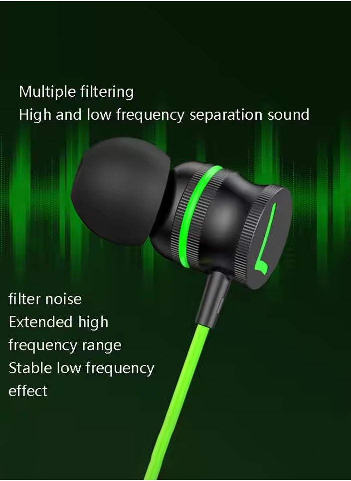 MHD - Metal Magnetic Wired In-Ear Gaming Elbow Earphones Type-C Interface Green - Image 1