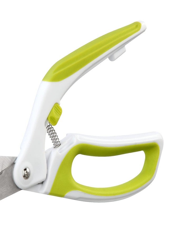 LIVINGO 10" Spring Action Fabric Scissors, Professional Sewing Scissors for Tailor Dressmaker, Spring Loaded Heavy Duty Fabric Shears for Crafting with Comfort Handle, All purpose(Green/White) - Image 4
