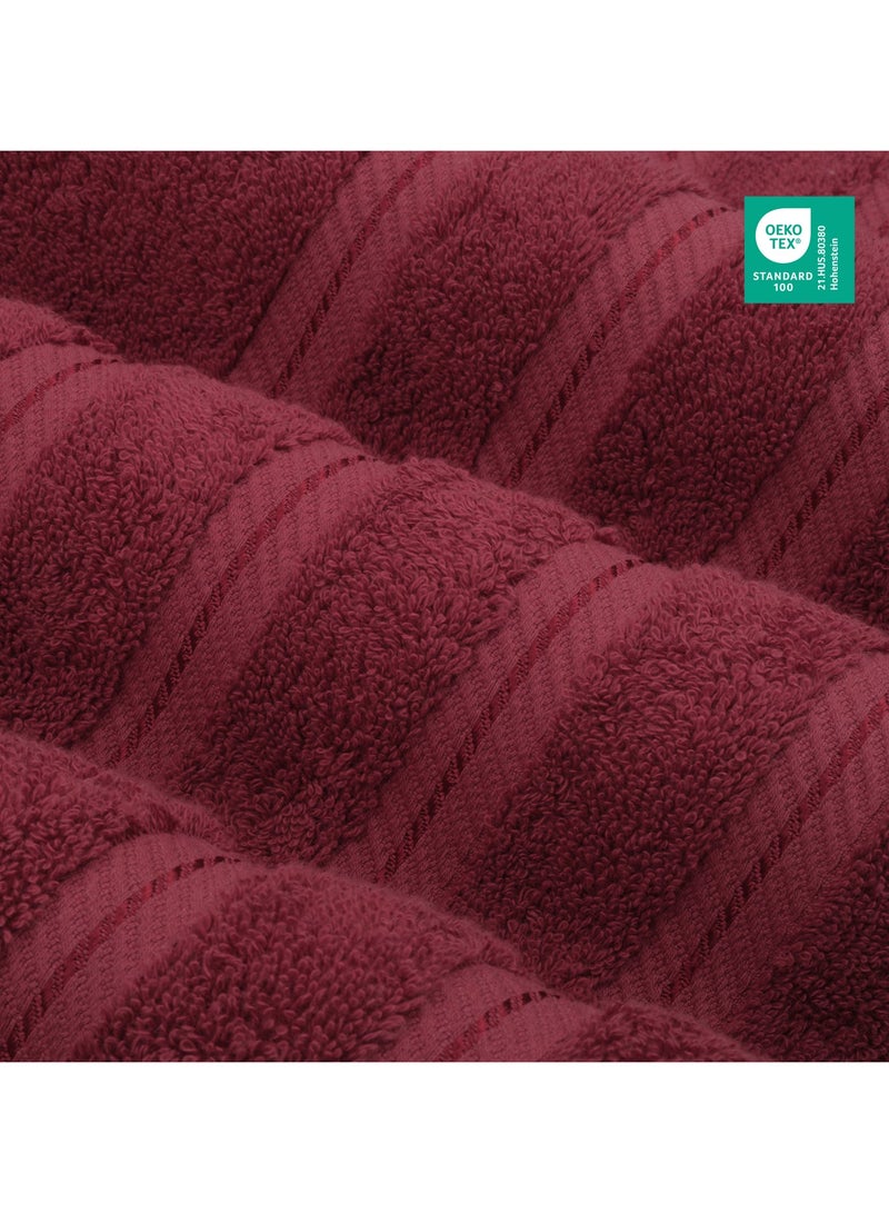 Safi Plus Towel Set Luxury Hotel Quality 600 GSM Genuine Combed Cotton, Super Soft & Absorbent Family Bath Towels 6 Piece Set -  2 Bath Towels, 2 Hand Towels, 2 Washcloths - Bordeaux - Image 4