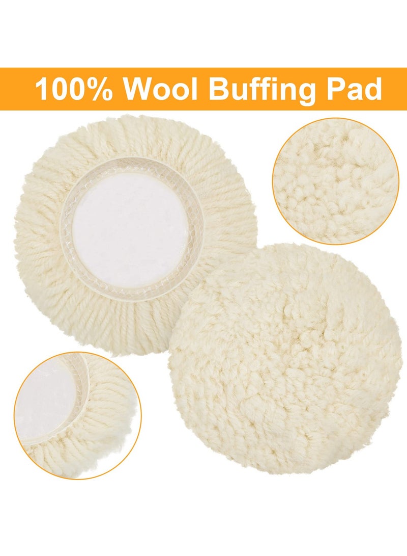 Generic 6PCS Wool Buffing Pads Kit for Drill - 3 Inch Hook & Loop Polishing Pads for Car Body Repair, Curved Edge Compound Cutting, and Polisher Attachment  - Image 5