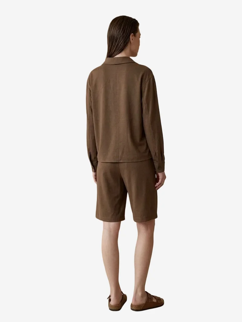 My Fashion Walnut Brown MY FASHION Cotton Poplin Shirt and Shorts Set for Women | Best Price UAE