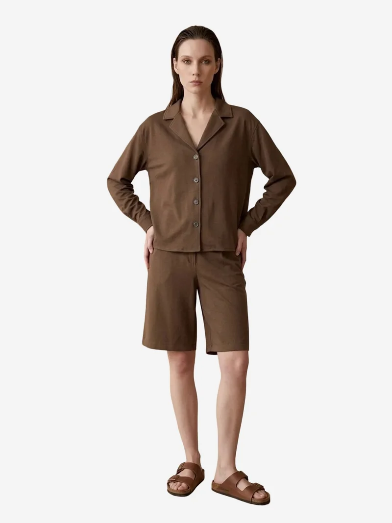 MY FASHION MY FASHION Cotton Poplin Shirt and Shorts Set