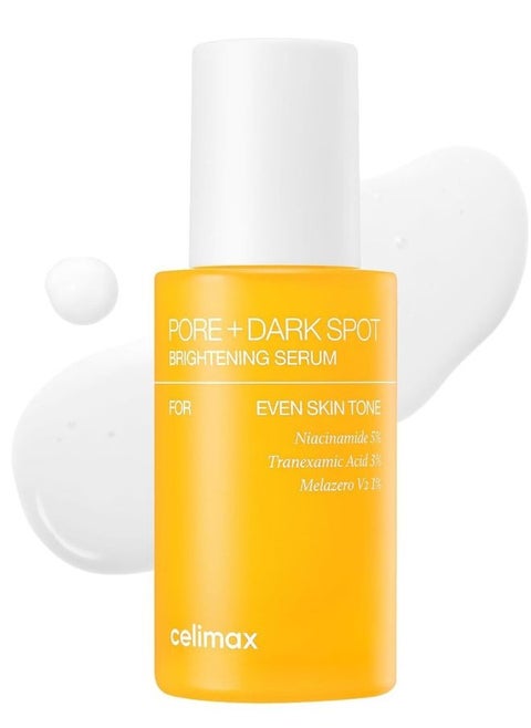 Pore+Dark Spot Brightening Serum 30ml, Gel-like Serum for Enlarged Pores with Niacinamide, Tranexamic Acid, Pore Minimizer, Non-Irritating, Hydrating, For Sensitive Skin, Hyperpigmentation