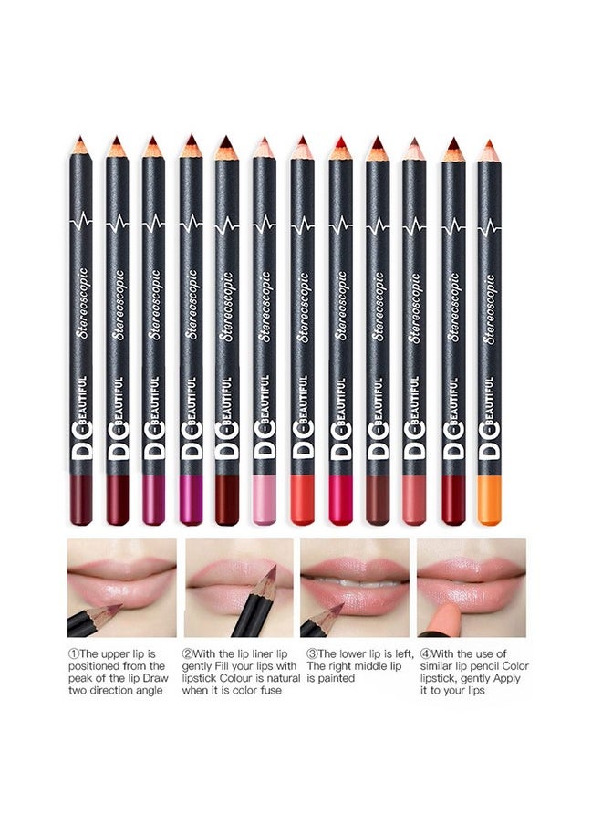 DC-BEAUTIFUL 12Pcs Lot Set 12 Colors Lip Liner Pencil Waterproof Nonmarking Matt Velvet Lipstick Pen Professional Long Lasting Lipliner Set With Sharpener  - Image 5