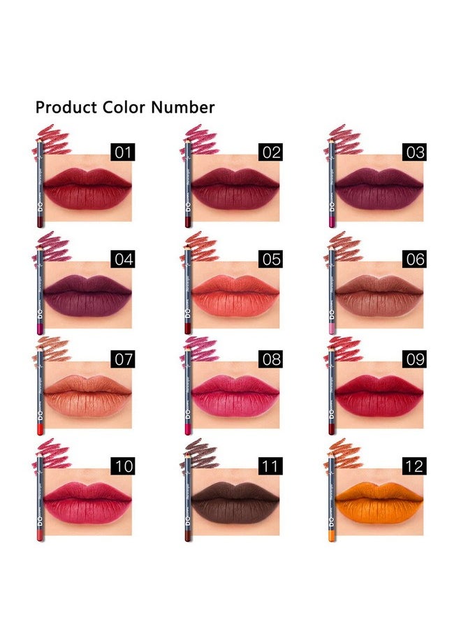 DC-BEAUTIFUL 12Pcs Lot Set 12 Colors Lip Liner Pencil Waterproof Nonmarking Matt Velvet Lipstick Pen Professional Long Lasting Lipliner Set With Sharpener  - Image 3