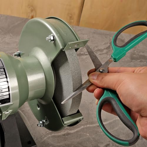 POLIWELL 6 Inch Bench Grinder Grinding Wheel & Wire Wheel Brush with 1/2'' Arbor, 60 Grit Silicon Carbide Bench Grinding Wheel for Bench Grinder,for Drill Bits, Blades and Knifes Cleaning Polishing Sharpening - Image 4
