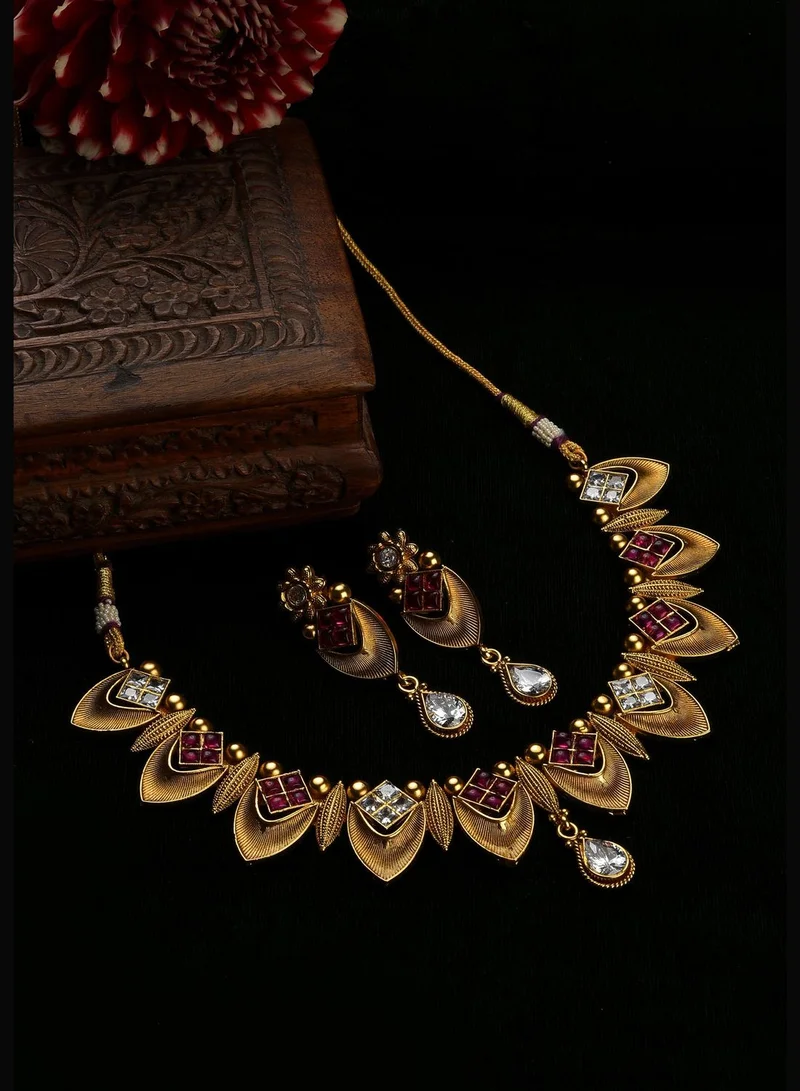 SOHI Meenakari Gold Plated Necklace Set