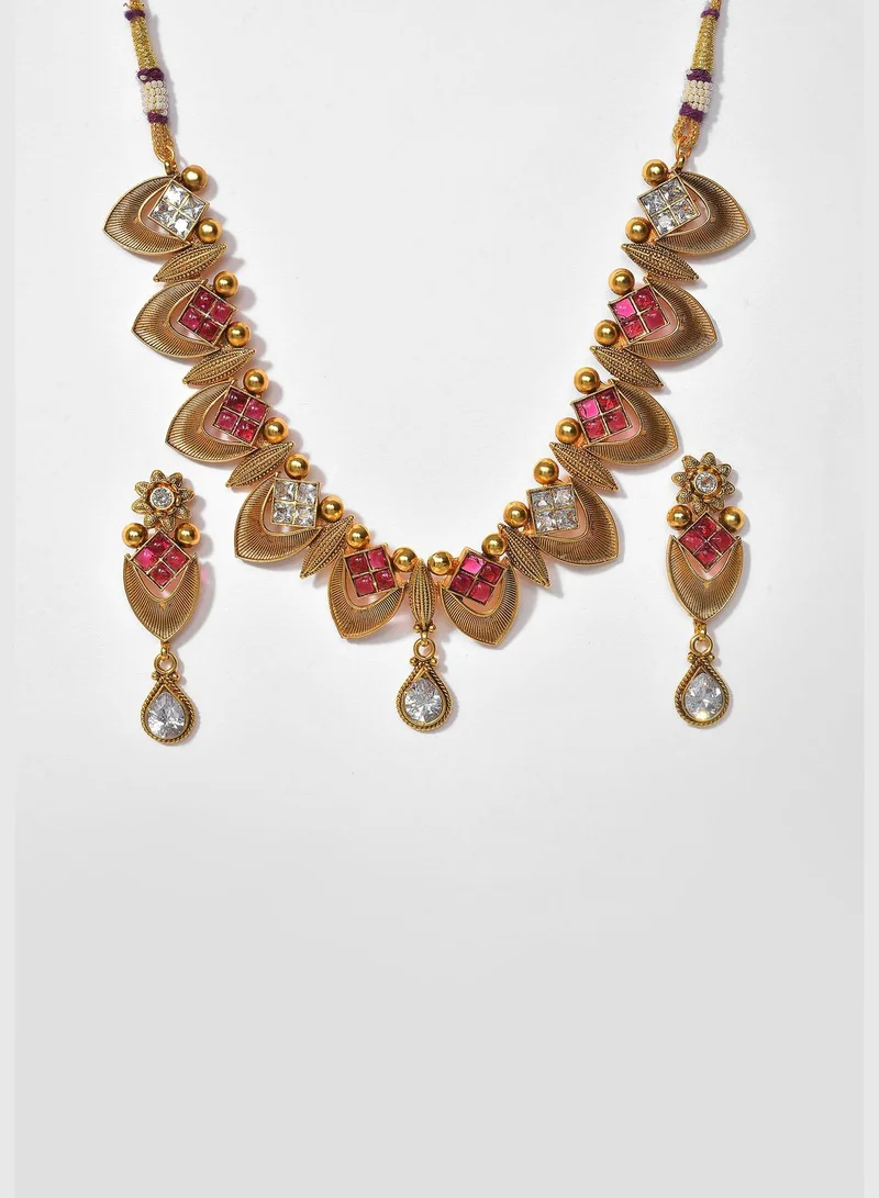 SOHI Meenakari Gold Plated Necklace Set