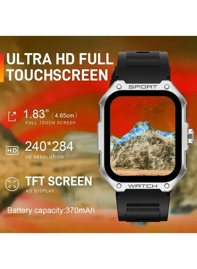 RollsTimi  GPS Sports Smart Watch for Men & Women, 1.83" TFT Display Fitness Tracker with Sleep Monitor, 123+ Sports Modes, IP68 Waterproof, Compatible with Android iOS, Silver - Image 3