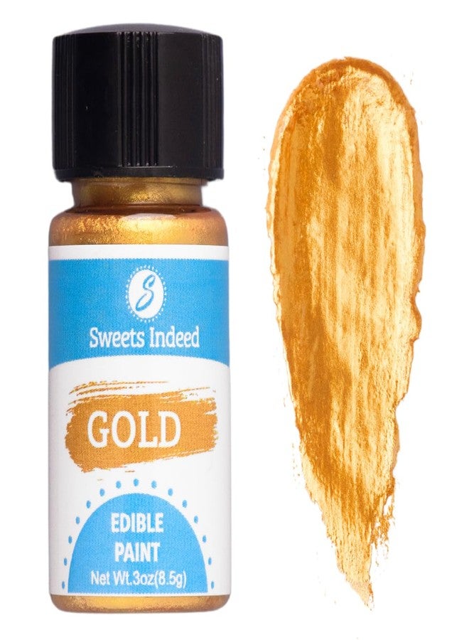 Sweets Indeed Gold Edible Paint, Perfect for Chocolate Easter Cake Decorating, Baking, Candy Melts, Frosting, Edible Food Dye, 0.30 fl oz - Image 1