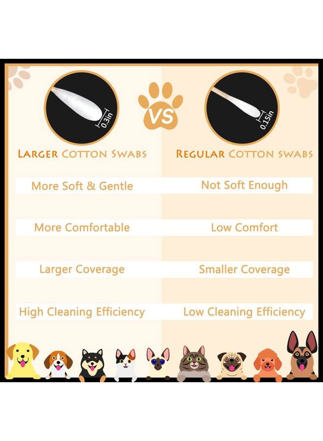 eyxformula 6 Inch Long Cotton Swabs for Pet Cleaning, Bamboo Handle, Pet Ear Cleaning Solution Supplies for Dogs and Cats (100 pcs large cotton swabs) - Image 5