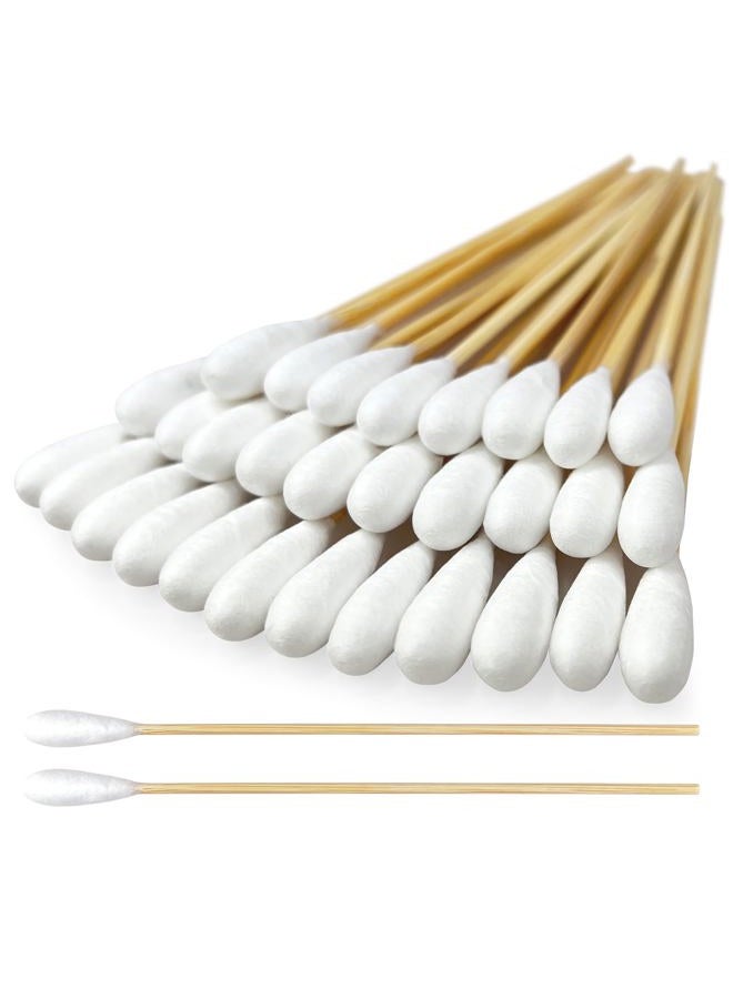 eyxformula 6 Inch Long Cotton Swabs for Pet Cleaning, Bamboo Handle, Pet Ear Cleaning Solution Supplies for Dogs and Cats (100 pcs large cotton swabs) - Image 1