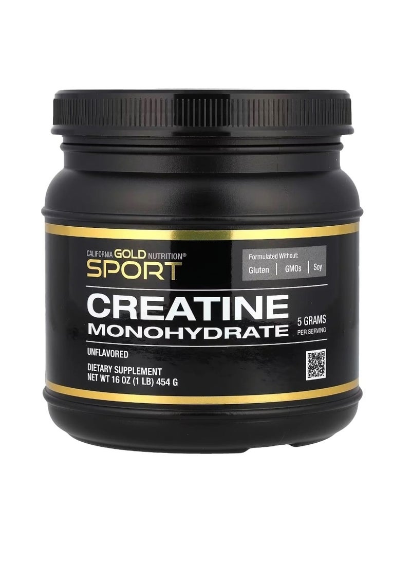 California Gold Nutrition Sport Pure Creatine Monohydrate Unflavored 1 lb (454 g) - Image 1