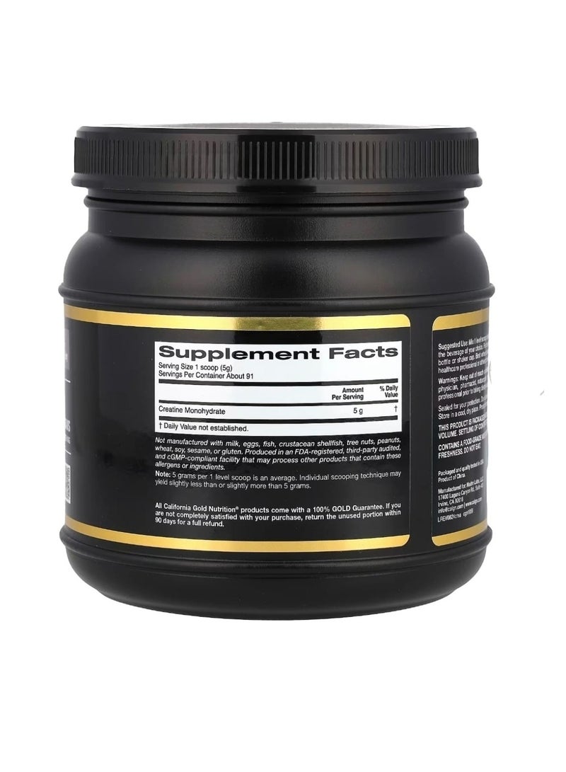 California Gold Nutrition Sport Pure Creatine Monohydrate Unflavored 1 lb (454 g) - Image 2