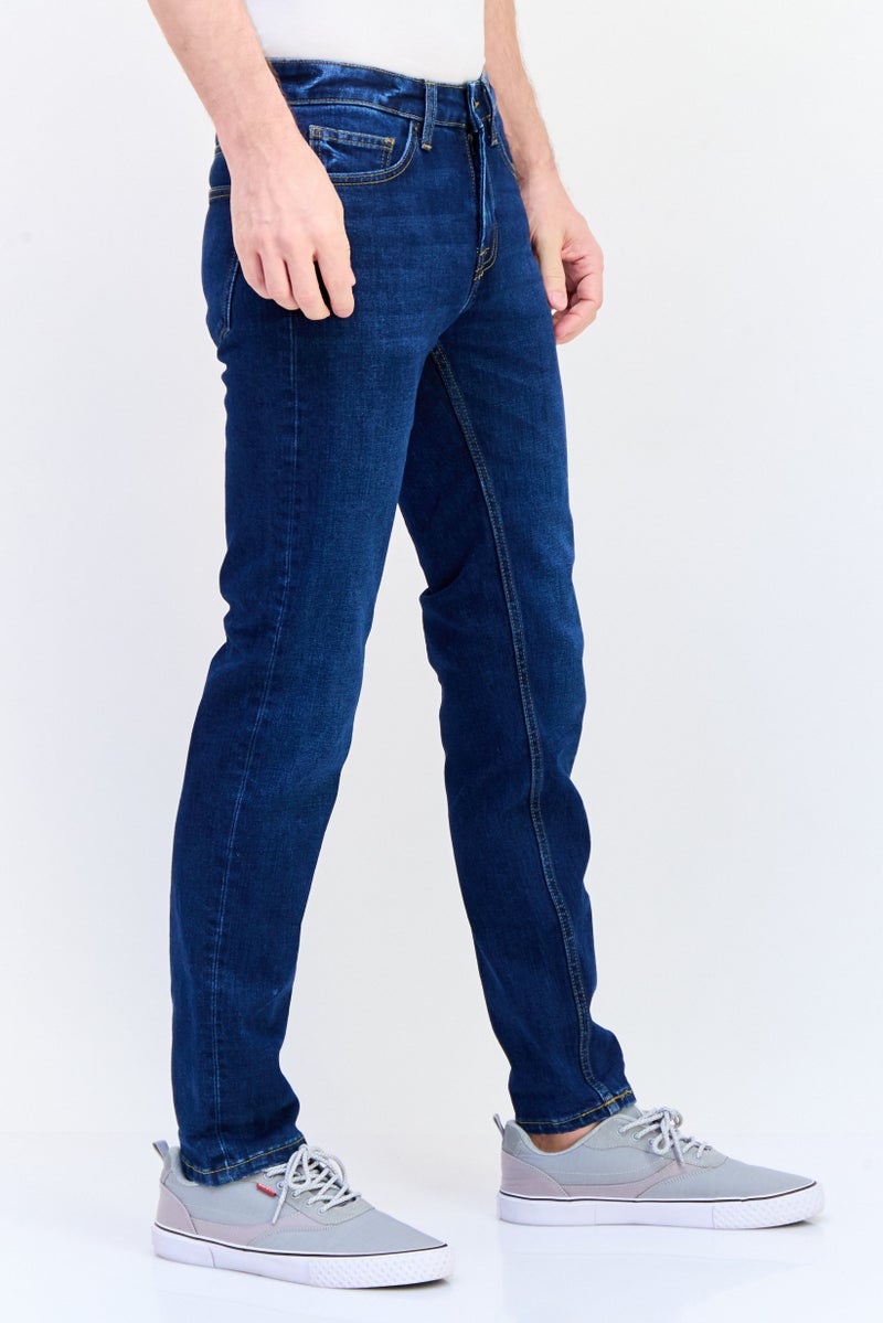 Celio Men Slim Fit Wash Stretchable Denim, Navy - Image 2