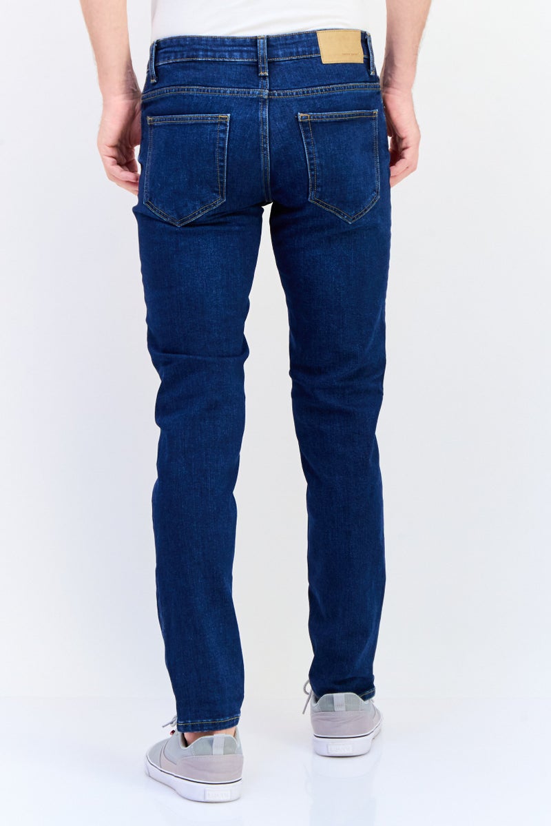 Celio Men Slim Fit Wash Stretchable Denim, Navy - Image 3