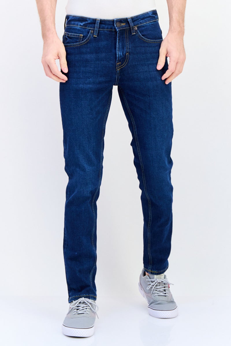 Celio Men Slim Fit Wash Stretchable Denim, Navy - Image 1