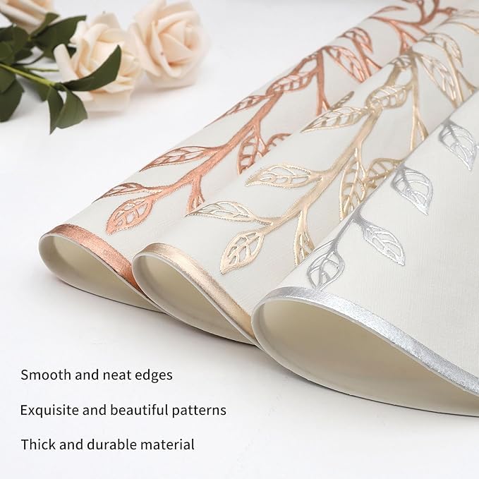 Dakshya Industries Dakshya Industries Pack of 4 PVC Material Round Shape Table Mat Table Placemat Dining Table Mat Round Mat Non Slip Heat Rasistant Waterproof Mat Gold - Image 5