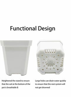 SYOSI 10PCS Small Plant Nursery Pots with Humidity Dome-Plastic Gardening Pot Plant Container-Seed Starting Pot with Drain Holes for Seedlings/Vegetables/Succulents/Cuttings  - Image 3