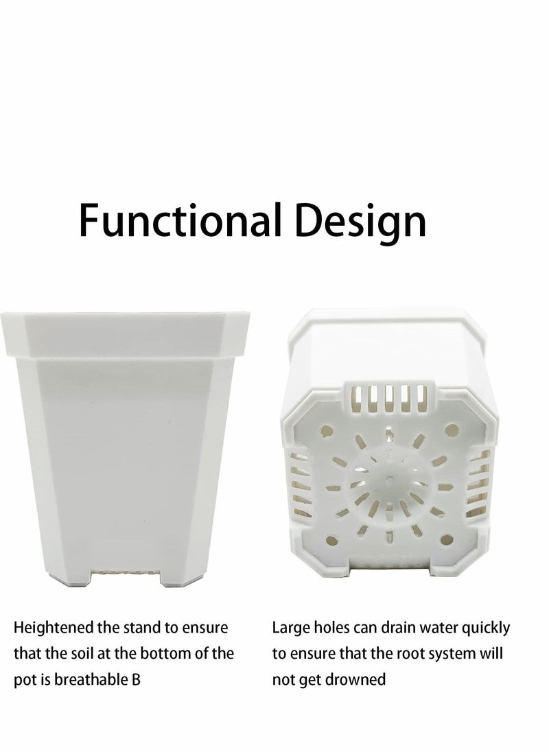 SYOSI 10PCS Small Plant Nursery Pots with Humidity Dome-Plastic Gardening Pot Plant Container-Seed Starting Pot with Drain Holes for Seedlings/Vegetables/Succulents/Cuttings  - Image 3