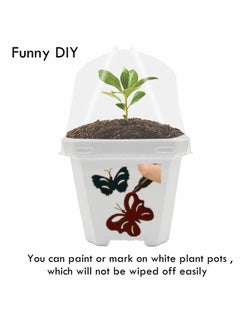 SYOSI 10PCS Small Plant Nursery Pots with Humidity Dome-Plastic Gardening Pot Plant Container-Seed Starting Pot with Drain Holes for Seedlings/Vegetables/Succulents/Cuttings  - Image 5