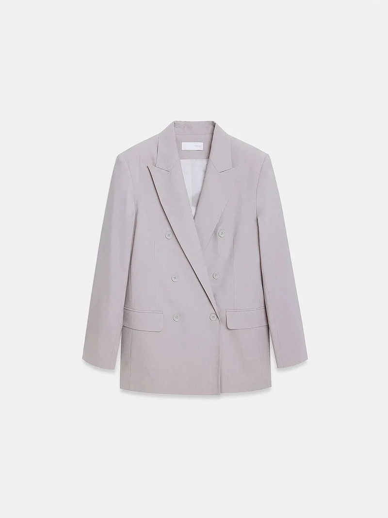 Dilvin DILVIN Long Crepe Blazer With Shawl Collar