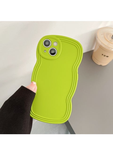 Ins Niche Wind Wave Edge IPhone16/15Pro Max Apple 14/13 Mobile Phone Case Soft Case-Color:KD Oil Injection Wave Edge Cangling Green-Applicable Model:x/xs (without Packaging)