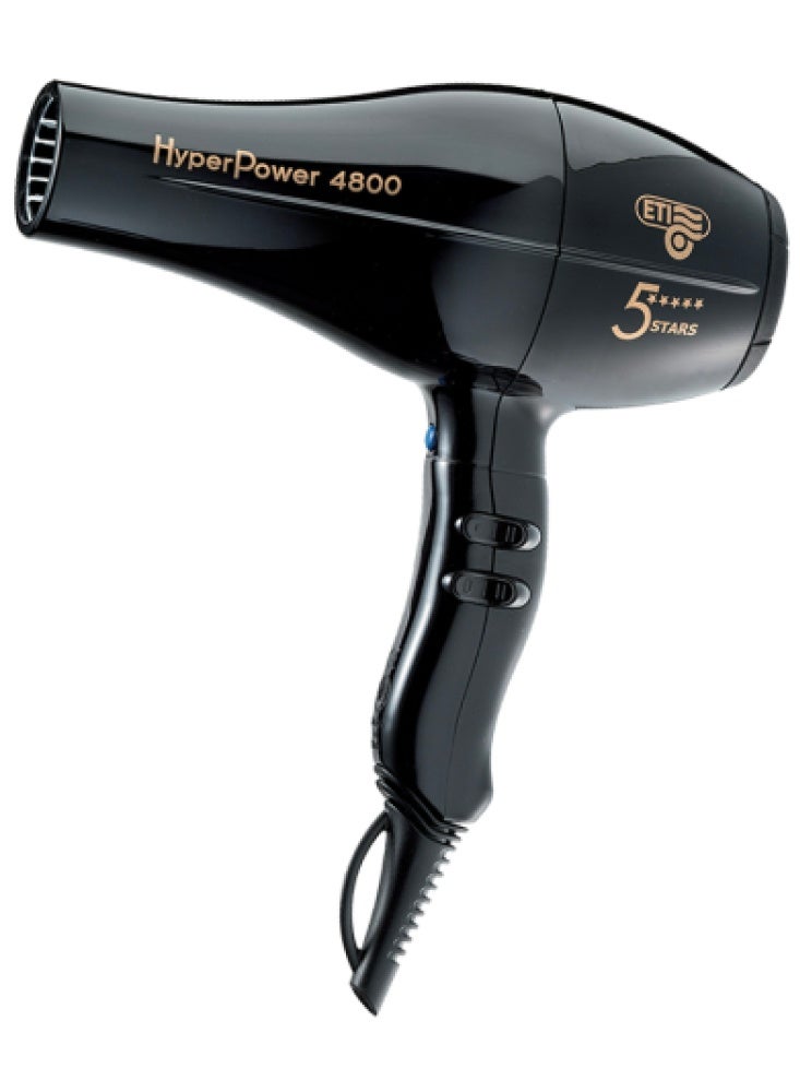 ETI Hyper Power 4800 Professional Hair Dryer - Made in Italy - Black - Image 2