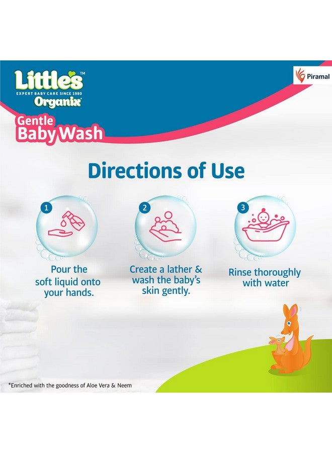 Little's Organix Gentle Baby Wash 400Ml - Pump Pack | Dermatologically Tested | With Organic Aloe Vera & Neem | Ph Balanced | All Skin Types - Image 5
