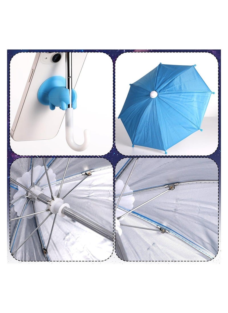 Captaintech Phone Umbrella for Sun Suction Cup Stand, 2Pcs Multifunctional Adjustable Cute Phone Shade Umbrella with Suction Cup, Mini Cell Phone Sunshade, Glare Blocking (Pink, Blue)  - Image 4
