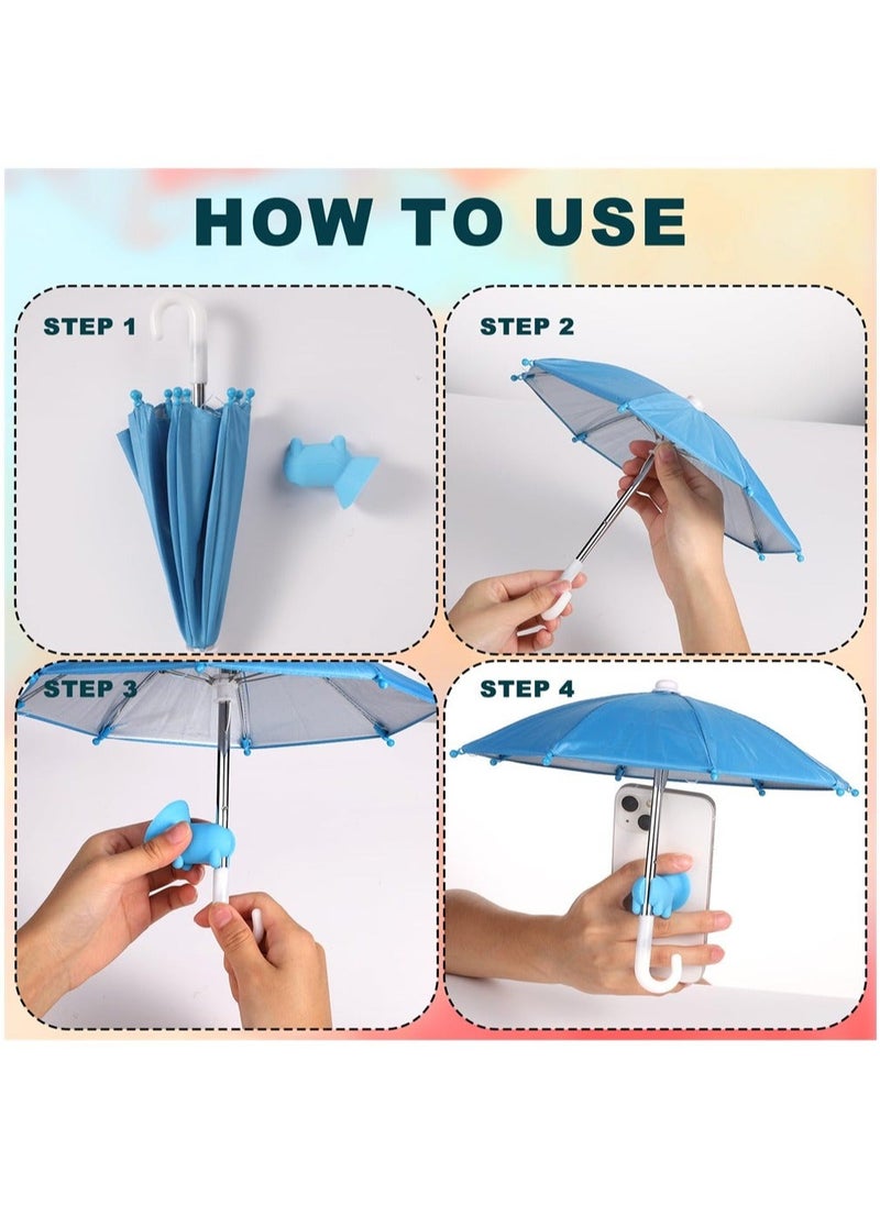 Captaintech Phone Umbrella for Sun Suction Cup Stand, 2Pcs Multifunctional Adjustable Cute Phone Shade Umbrella with Suction Cup, Mini Cell Phone Sunshade, Glare Blocking (Pink, Blue)  - Image 5