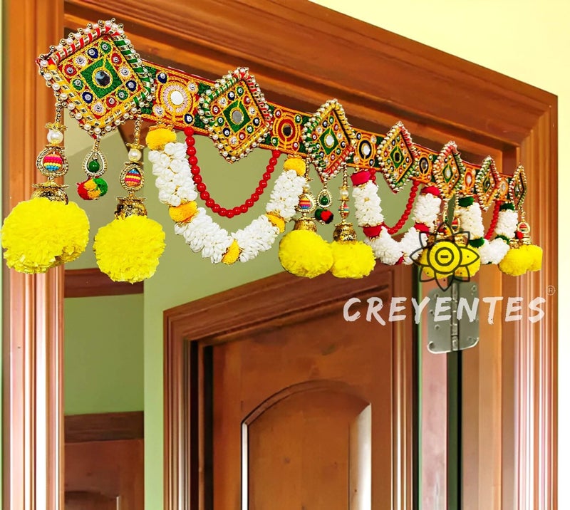 Creyentes® Torans for Entrance Main Door for Stylish Decoration Hangings Home Thoranam Traditional Bandarba (Mogra Toran) - Image 1