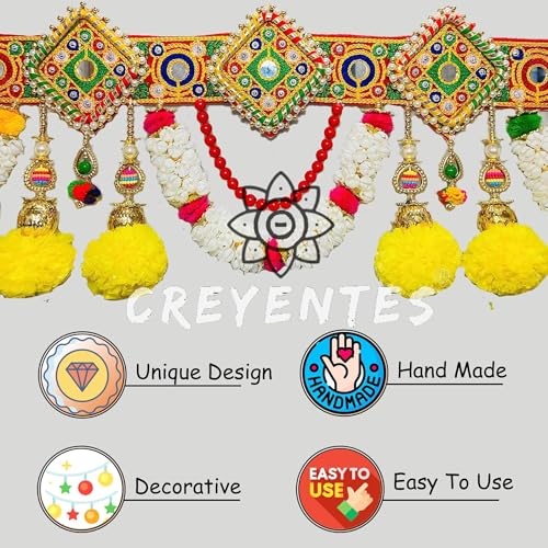 Creyentes® Torans for Entrance Main Door for Stylish Decoration Hangings Home Thoranam Traditional Bandarba (Mogra Toran) - Image 4