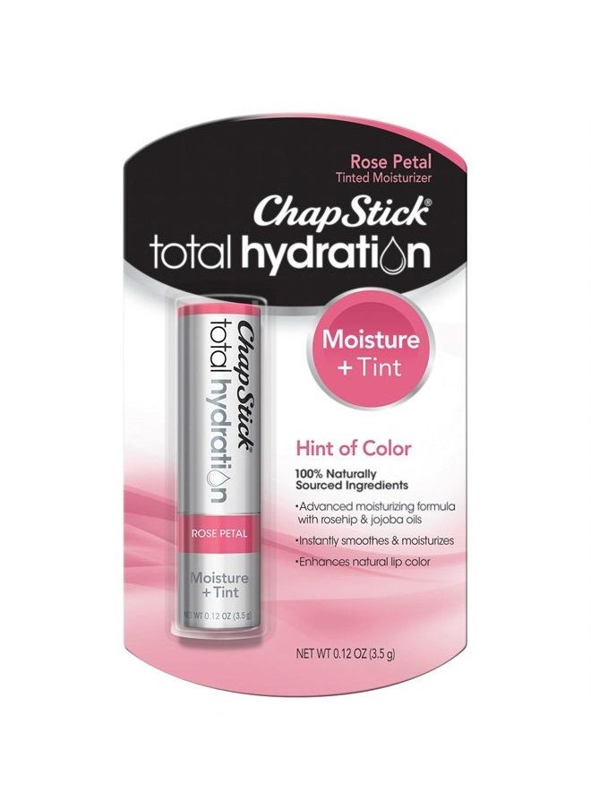 chapstick Total Hydration Moisture + Tint Rose Petal Tinted Lip Balm 