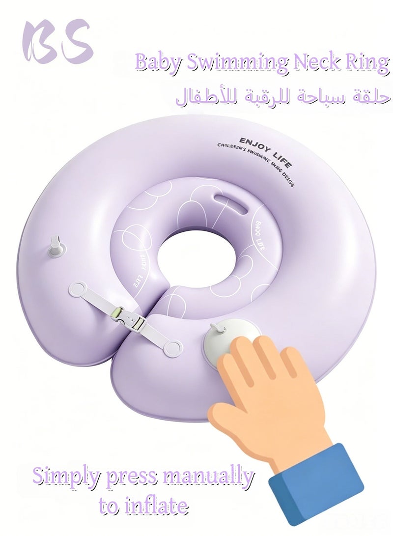 بي إس طوق سباحة للأطفال الرضع ذاتي النفخ | طوق عائم للأطفال الرضع | أداة أمان مضادة للاختناق للعب في الماء | طوق استحمام خاص للأطفال حديثي الولادة | يُنفخ بالضغط اليدوي | سهل الحمل والتخزين | مصنوع من مادة PVC سميكة للغاية - Image 2