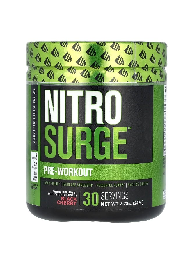 Jacked Factory Jacked Factory, Nitro Surge, Pre-Workout, Black Cherry, 8.78 oz (249 g)  - Image 1