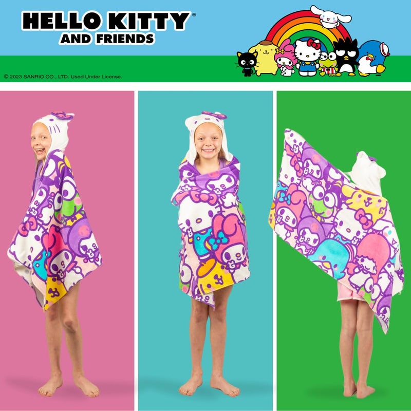Franco Hello Kitty & Friends Kids Super Soft Bath/Pool/Beach Soft Cotton Terry Hooded Towel Wrap, 24 in x 50 in, (Officially Licensed Product) By Franco - Image 5