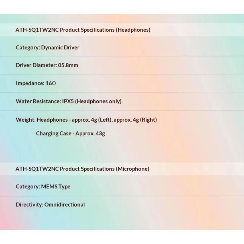 أوديو سماعة لاسلكية Audio Audio Technica SQ1TW2NC - Image 5