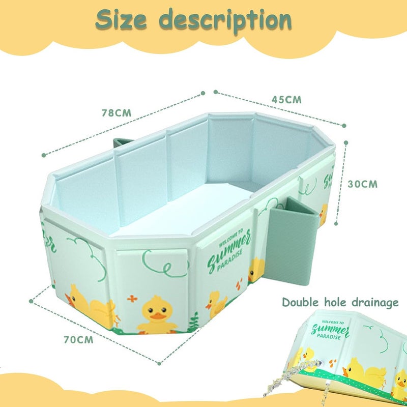 Beauenty Portable Foldable Baby Bath Tub for Kids - Indoor/Outdoor Use (Blue) - Image 2
