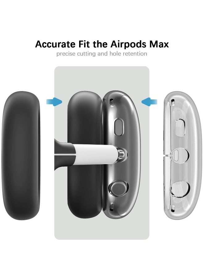 NIBEMINENT - Clear Soft TPU Airpod Max Ear Cover, Silicone Cases Suitable for Apple AirPods Max 3-in-1 Headphones Anti-Scratch Ear Cups Cover Headband Cover and Ear Pad Protector Case Skin Accessories - Image 1