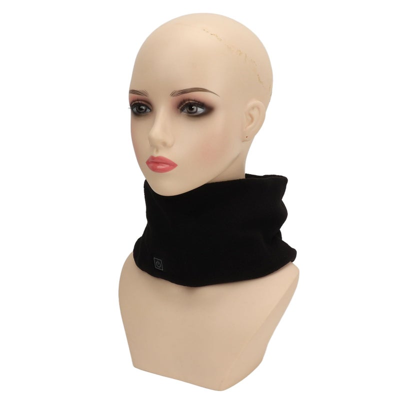 USB Heated Scarf Electric Neck Warmer for Outdoor Cycling Camping Winter Sports Black - Image 2