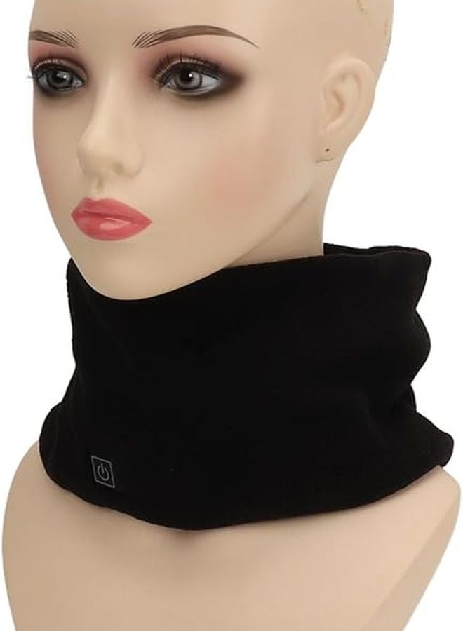 USB Heated Scarf Electric Neck Warmer for Outdoor Cycling Camping Winter Sports Black - Image 1