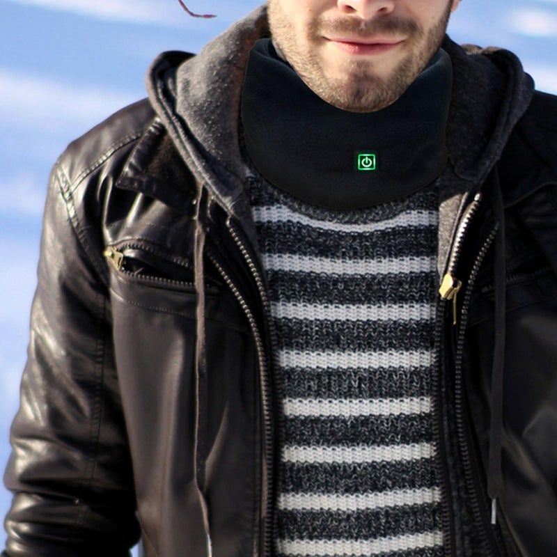 USB Heated Scarf Electric Neck Warmer for Outdoor Cycling Camping Winter Sports Black - Image 5