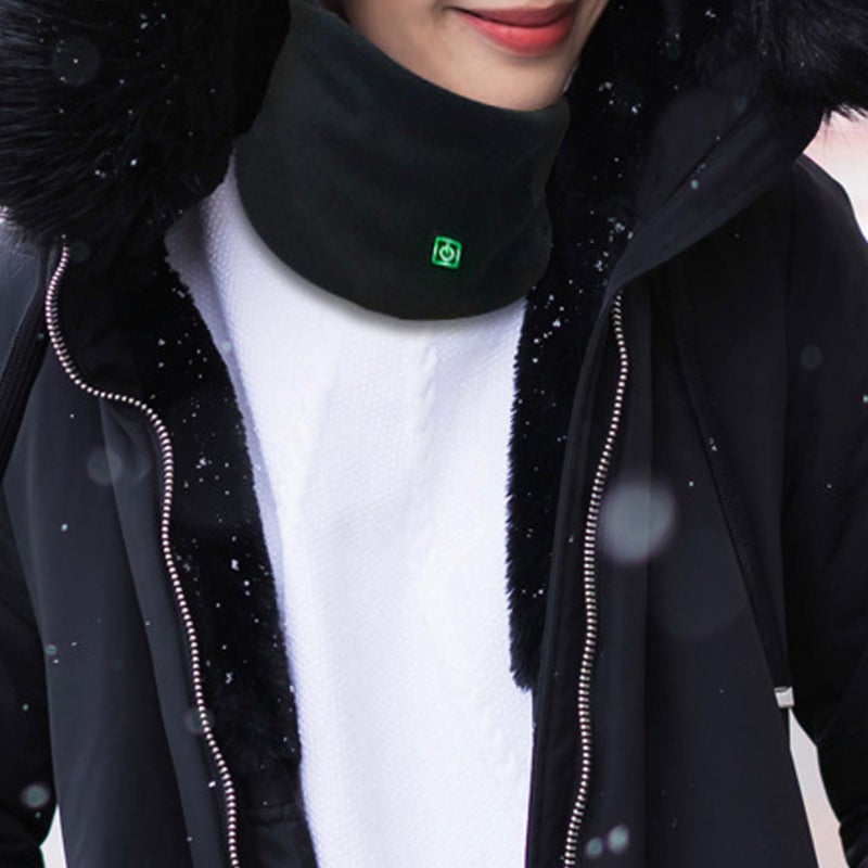 USB Heated Scarf Electric Neck Warmer for Outdoor Cycling Camping Winter Sports Black - Image 4
