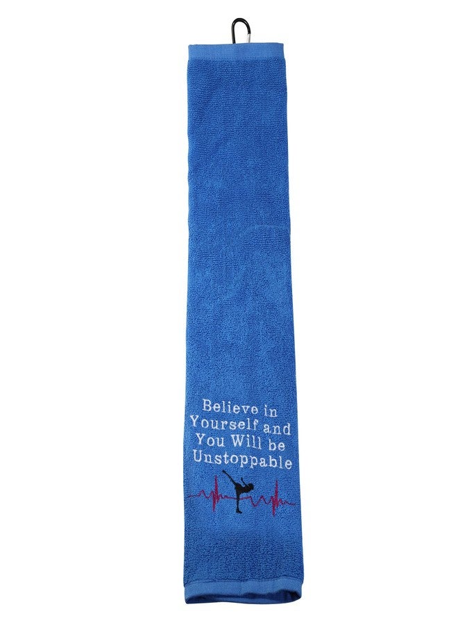 PXTIDY Ice Skate Towel Figure Skating Gift Believe in Yourself and You Will Be Unstoppable Embroidered Sports Teem Hand Towel Gift for Skating Lover Skating Team (Sport) - Image 2