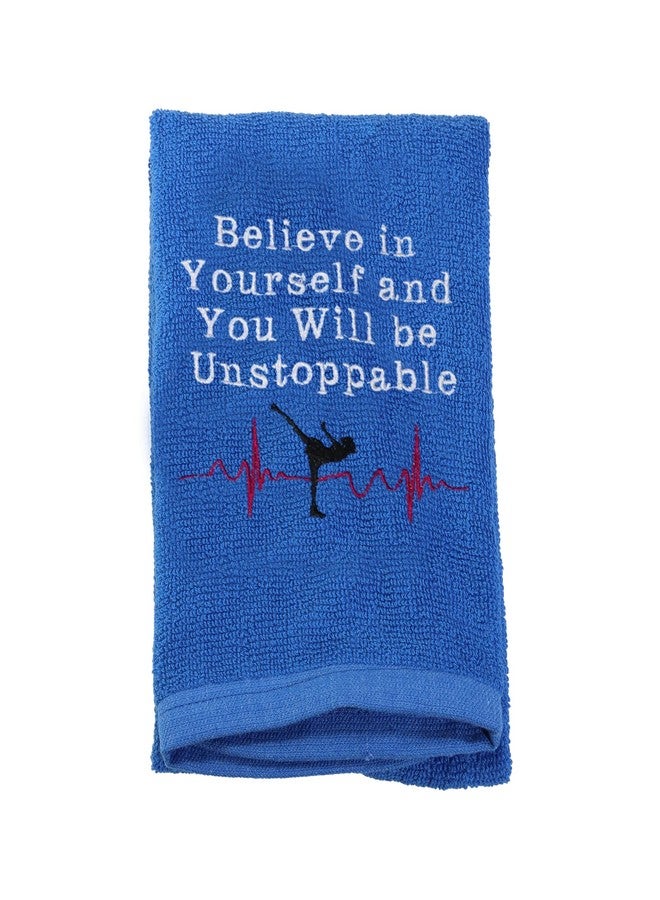 PXTIDY Ice Skate Towel Figure Skating Gift Believe in Yourself and You Will Be Unstoppable Embroidered Sports Teem Hand Towel Gift for Skating Lover Skating Team (Sport) - Image 3