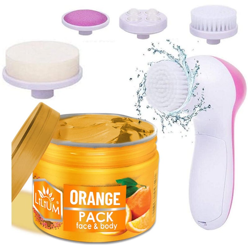 Lilium Orange Face Pack & Multifunction 5in1 Massager (250g) - Image 5