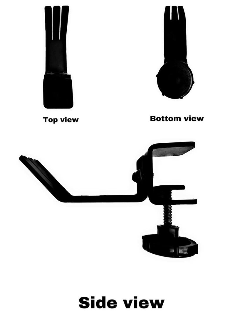 MYL HPHT Headphone Clamp Mount Stand Hanger/Holder Metal (Black) (Pack of 2, Black) - Image 4
